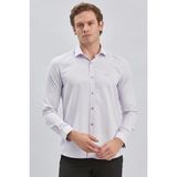 İmza Lila Uzun Kol Kendinden Desenli Armürlü Yarım İtalyan Yaka Classic Slim Fit Gömlek 1004240250