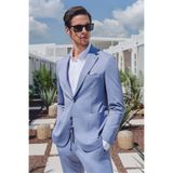 İmza Mavi Mono Yaka 6 Drop Slim Fit Esnek Beli Lastikli Takım Elbise 1001260165