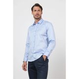 İmza Mavi Sert Yaka Uzun Kol Cepsiz Saten Slim Fit %100 Pamuk Gömlek 1004260424 - Açık Mavi - XL