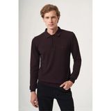 İmza Mor Polo Yaka Uzun Kol Örme Comfort Fit Pamuklu Kazak 1012265150 - Açık Mor