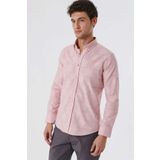 İmza Pudra Kısalabilir Kollu Desenli Jakarlıcepsiz %100 Pamuk Casual Slim Fit Gömlek 1004230183
