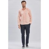 İmza Pudra Uzun Kollu Bez Ayağı Sert Yaka Cepsiz Pamuklu Klasik Slim Fit Dar Kesim Gömlek 1004240230 - 2XL