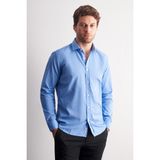 İmza Saks Yarım Italyan Yaka Uzun Kol Slim Fit Pamuklu Gömlek 1004255180 - 2XL