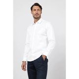 İmza Sert Yaka Uzun Kol Cepsiz Saten Slim Fit %100 Pamuk Gömlek 1004260424 - Beyaz - 2XL