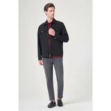 İmza Siyah Berberi Yaka Gabardin Düz Slim Fit Casual Mont 1007260151