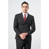 İmza Siyah Bez Ayağı Kılıç Yaka Tam Astar Esnek 6 Drop Slim Fit Kruvaze Takım Elbise 1001245173 - 54