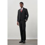 İmza Siyah Bez Ayağı Kılıç Yaka Tam Astar Yelekli 6 Drop Slim Fit Takım Elbise 1001245177 - 50