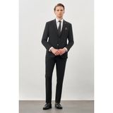 İmza Siyah Düz Mono Yaka Esnek 6 Drop Slim Fit Classic Takım Elbise 1001245178 - 46