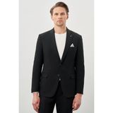 İmza Siyah Gabardin Mono Yaka Tam Astar Esnek 6 Drop Slim Fit Casual Ceket 1002245162 - 54