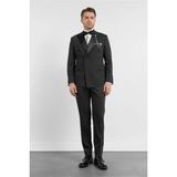 İmza Siyah Kılıç Yaka Düz Desen 6 Drop Slim Fit Esnek Takım Elbise 1001260203 - 54