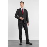 İmza Siyah Kırlangıç Yaka 6 Drop Slim Fit Tam Astar Esnek Takım Elbise 1001260153 - 48