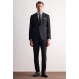 İmza Siyah Kırlangıç Yaka Çizgili 6 Drop Slim Fit Tam Astar Esnek Takım Elbise 1001255164 - 56