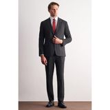 İmza Siyah Kırlangıç Yaka Çizgili Desen Kruvaze Esnek 6 Drop Slim Fit Classic Takım Elbise 1001255165 - 56