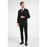 İmza Siyah Kırlangıç Yaka Kruvaze 6 Drop Slim Fit Tam Astar Esnek Takım Elbise 1001255172 - 56