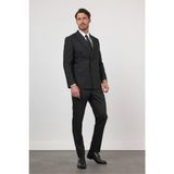 İmza Siyah Kırlangıç Yaka Kruvaze 6 Drop Slim Fit Tam Astar Esnek Takım Elbise 1001260159 - 54