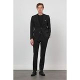 İmza Siyah Mono Yaka 6 Drop Slim Fit Yarım Astar Esnek Takım Elbise 1001260162 - 48