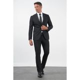 İmza Siyah Mono Yaka 8 Drop Slim Fit Tam Astar Esnek Takım Elbise 1001250006 - 52