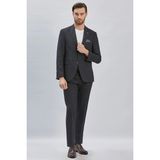 İmza Siyah Mono Yaka 8 Drop Slim Fit Tam Astar Esnek Takım Elbise 1001255006 - 52