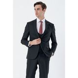 İmza Siyah Mono Yaka Çift Yırtmaç Yelekli 6 Drop Slim Fit Dar Kesim Basic Takım Elbise 1001240186 - 50