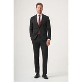 İmza Siyah Mono Yaka Çizgili 6 Drop Slim Fit Tam Astar Esnek Takım Elbise 1001260149 - 56