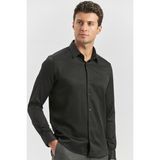 İmza Siyah Uzun Kol Kendinden Desenli Armürlü 032 Sert Yaka Classic Slim Fit Gömlek 1004245153