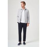 İmza Taş Berberi Yaka Çizgili Desen Gofreli Slim Fit Casual Mont 1007260153 - Taş Rengi - 3XL