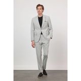 İmza Taş Mono Yaka 6 Drop Slim Fit Yarım Astar Esnek Takım Elbise 1001260162 - Taş Rengi - 54