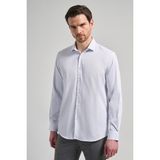 İmza Uzun Kol Çizgili Desen Bez Ayağı Italyan Yaka Cepsiz Esnek Classic Slim Fit Gömlek 1004250201 - XL - Beyaz