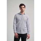 İmza Uzun Kol Çizgili Desen Bez Ayağı Italyan Yaka Cepsiz Pamuklu Classic Slim Fit Gömlek 1004250180