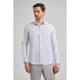 İmza Uzun Kol Çizgili Desen Bez Ayağı Italyan Yaka Cepsiz Pamuklu Classic Slim Fit Gömlek 1004250181 - Beyaz