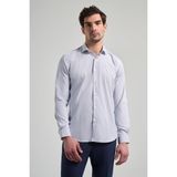 İmza Uzun Kol Çizgili Desen Bez Ayağı Sert Yaka Cepsiz Esnek Classic Slim Fit Gömlek 1004250158