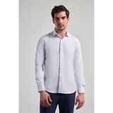 İmza Uzun Kol Desenli Armürlü Italyan Yaka Cepsiz Pamuklu Classic Slim Fit Gömlek 1004250196 - Koyu Lacivert