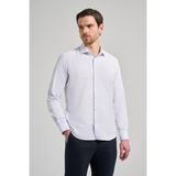 İmza Uzun Kol Desenli Armürlü İtalyan Yaka Cepsiz Pamuklu Classic Slim Fit Gömlek 1004250196 - Mavi