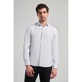 İmza Uzun Kol Desenli Armürlü Italyan Yaka Cepsiz Pamuklu Classic Slim Fit Gömlek 1004250196 - Siyah