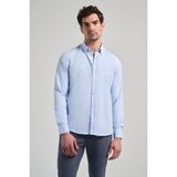 İmza Uzun Kol Düz Oxford Düğmeli Yaka Cepsiz Pamuklu Classic Slim Fit Gömlek 1004250168 - Koyu Mavi