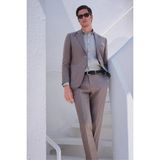 İmza Yeşil Mono Yaka Keten 6 Drop Slim Fit Yarım Astar %100 Keten Takım Elbise 1001260164 - Açık Yeşil - 54