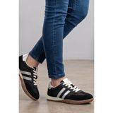 In Step Asorti Unisex Siyah Süet Detaylı Retro Sneaker - Klasik Kauçuk Tabanlı Günlük Spor Ayakkabı