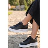 In Step Mcqueen Unısex Siyah Günlük Spor Ayakkabı - Yüksek Tabanlı Comfort Sneaker