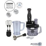 In Üstün Kaliteli Powelix Activflow Blender Seti Mutfak Robotu - Hızlı Çırpma, Karıştırma ve Doğrama - Siyah