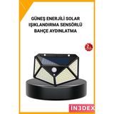 İn3dex 100 LED Hareket Sensörlü Güneş Enerjili Bahçe Lambası - Standart
