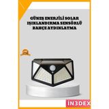 İn3dex 100 LED Hareket Sensörlü Solar Bahçe Lambası Güneş Enerjili Dış Mekan Aydınlatma - Standart