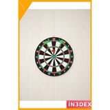 İn3dex 15 Inç Dart Tahtası 4 Metal Uçlu Dart Oku Hedef Oyun Seti - Ahşap - Bej - Siyah - 0 - 1 Yaş