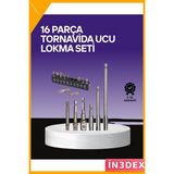 İn3dex 16 Parça Tornavida Bits Uç Seti Adaptörlü Manyetik - Standart