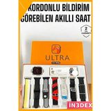 İn3dex 2.05 Inç IPS Ekranlı Akıllı Saat 7 Kordonlu Çağrı Bildirim Gps - Altın - Siyah - 35 - 48 mm - Standart
