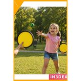 İn3dex 2 Kişilik Top Yakalama Oyunu Seti - Açık Hava Aktif Oyun - Ahşap - Bej - Siyah - 0 - 1 Yaş