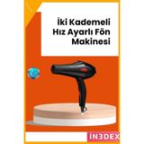 İn3dex 2200W Profesyonel Saç Kurutma Makinesi Ac Motor Soğuk Üfleme Difüzörlü - Antrasit - Sarı