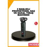 İn3dex 3 Başlıklı Kablosuz Erkek Bakım Seti 3D Akıllı Kesim Taşınabilir - Altın - Siyah - 35 - 48 mm - Standart