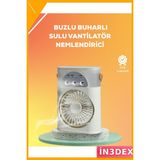 İn3dex 3'ü 1 Arada Mini Klima Fanı USB Şarjlı 7 Renk Gece Işığı - 02-Sarı - Standart