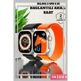 İn3dex 49MM Dokunmatik Akıllı Saat Bluetooth Bağlantılı Sağlık Spor Takip - Altın - Siyah - 35 - 48 mm - Standart