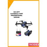 İn3dex 4K Kameralı Katlanabilir Drone 1800MAH Batarya 100M Menzil - Ahşap - Bej - Siyah